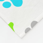 Colorful Dog Paw & Bones Seamless Pattern Fleece Deken (Hoek)