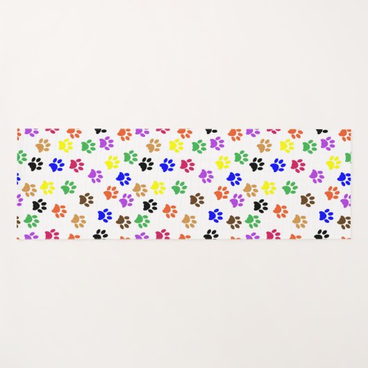 Colorful Dog Paw drukt Yoga Mat af (Voorkant (horizontaal))