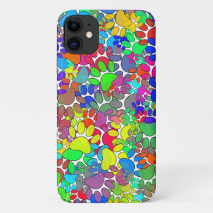 Colorful Dog Paw Print Patroon Case-Mate iPhone Case