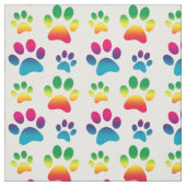 Colorful Dog Paw Print Stof (Swatch)