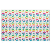 Colorful Dog Paw Print Stof (Fat Quarter)
