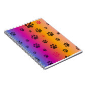 COLORFUL DOG PAW PRINTS SPIRAAL NOTITIEBOEK. NOTITIEBOEK (Rechterzijde)