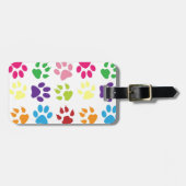 Colorful Dog Paws Bagagelabel (Voorkant horizontaal)