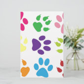 Colorful Dog Paws Briefpapier (Staand voorkant)