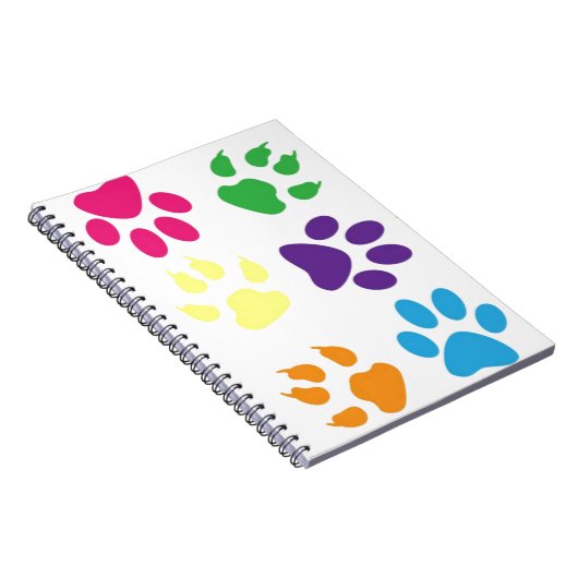 Colorful Dog Paws Notitieboek (Rechterzijde)