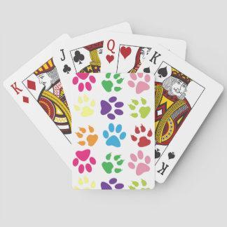 Colorful Dog Paws Speelkaarten