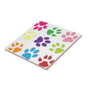 Colorful Dog Paws Tegeltje (Zijkant)