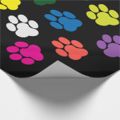 Colorful Dog Puppy Paws Cadeaupapier (Hoek)