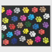 Colorful Dog Puppy Paws Cadeaupapier (Vlak)