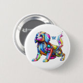 Colorful Dog Ronde Button 5,7 Cm (Voorkant /achterkant)