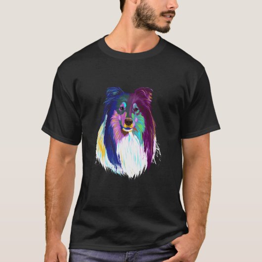 Colorful Dog Rough Collie T-shirt (Voorkant)