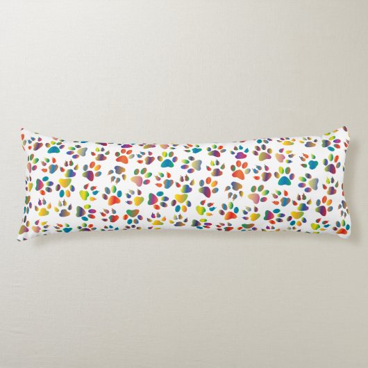 Colorful Doggie Paws Body Pillow Lichaamskussen (Voorkant)