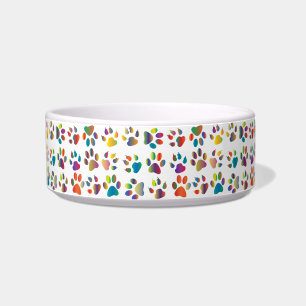 Colorful Doggie Paws Bowl Voerbakje