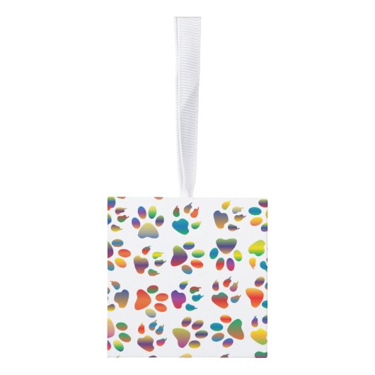 Colorful Doggie Paws Cube Ornament (Rechts)