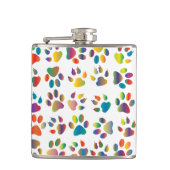 Colorful Doggie Paws Flask Heupfles (Voorkant)