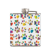 Colorful Doggie Paws Flask Heupfles (Achterkant)