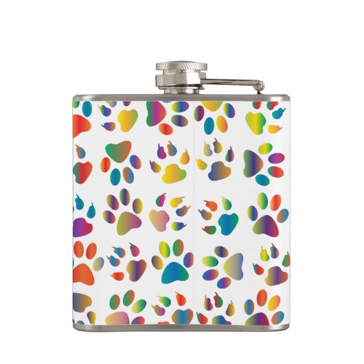 Colorful Doggie Paws Flask Heupfles (Achterkant)
