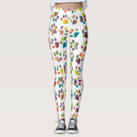 Colorful Doggie Paws Leggings