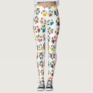 Colorful Doggie Paws Leggings