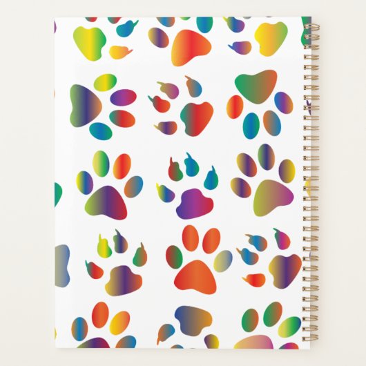 Colorful Doggie Paws Planner (Achterkant)