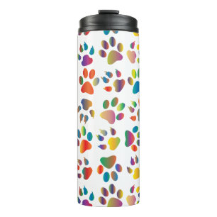 Colorful Doggie Paws Thermal Tumbler Thermosbeker