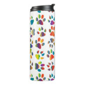 Colorful Doggie Paws Thermal Tumbler Thermosbeker (Gedraaid links)