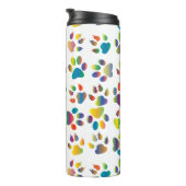 Colorful Doggie Paws Thermal Tumbler Thermosbeker (Geroteerd rechts)