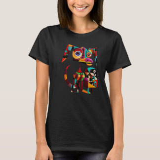 Colorful doggy portret schattige hondenpuppy dog t-shirt