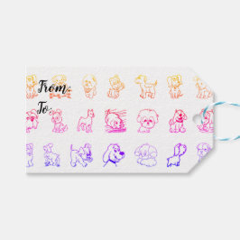 Colorful Dogs and Puppies Pattern Cadeaulabel