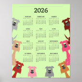 Colorful Dogs Design 2026 Calendar Poster (Voorkant)