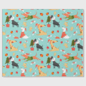 Colorful Dogs-kerstpatroon Cadeaupapier (Vlak)