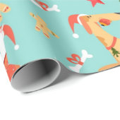 Colorful Dogs-kerstpatroon Cadeaupapier (Rol Hoek)