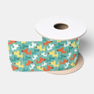Colorful Dogs Ribbon Satijnen Lint