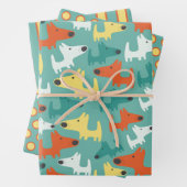 Colorful Dogs Wrapping Paper Set (In situ)