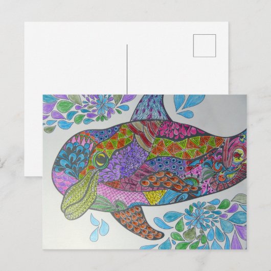 Colorful Dolphin Briefkaart (Voorkant / Achterkant)