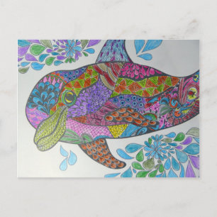 Colorful Dolphin Briefkaart