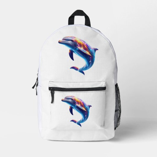 Colorful Dolphin Cute Arts Bedrukte Rugzak (Voorkant)