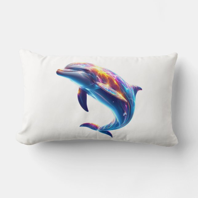 Colorful Dolphin Cute Arts Kussen (Voorkant)