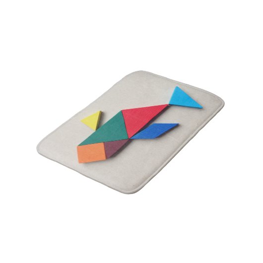 Colorful Dolphin Tangram Badmat (Gekanteld)
