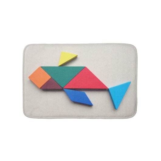 Colorful Dolphin Tangram Badmat (Voorkant)