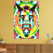 Colorful Donkey Geometric Art Abstract Canvas Afdruk (Insitu (Woonkamer))