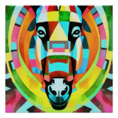 Colorful Donkey Geometric Art Abstract Perfect Poster (Voorkant)