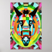 Colorful Donkey Geometric Art Abstract Poster (Voorkant)