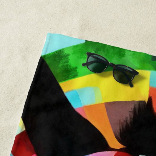 Colorful Donkey Geometric Art Abstract Strandlaken (In situ)