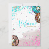 Colorful donut baby party-uitnodiging aankondiging (Achterkant)