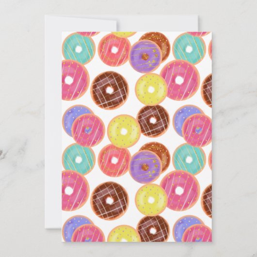 COLORFUL Donut First Birthday Uitnodiging (Achterkant)