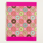 Colorful Donut Pattern Cute Sweet Treats Planner<br><div class="desc">Organize your schedule with this cute donut pattern spiral planner. Featuring a vibrant seamless illustration of colorful glazed doughnuts with sprinkles on a soft pink background, this whimsical design is perfect for students, teachers, and food lovers who enjoy a kawaii aesthetic. This sweet treat themed notebook provides a fun way...</div>