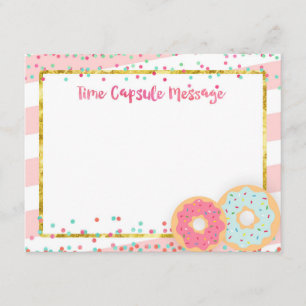 Colorful Donut Time Capsule Note Card Guestbook Kaart