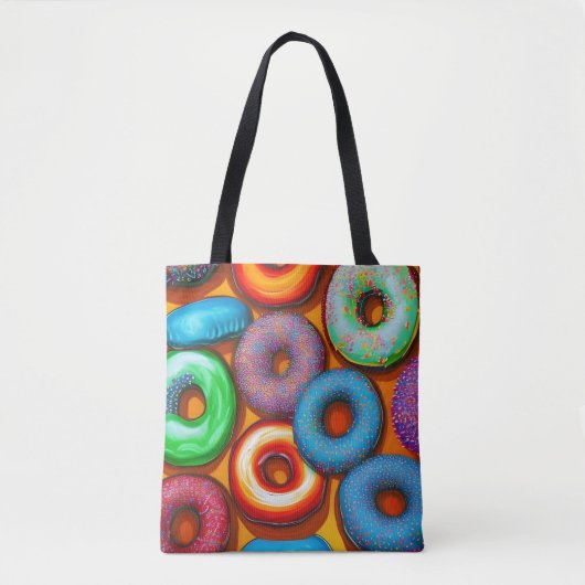 Colorful Donuts Oranje Tote Bag (Voorkant)