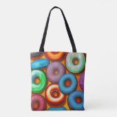 Colorful Donuts Oranje Tote Bag (Achterkant)